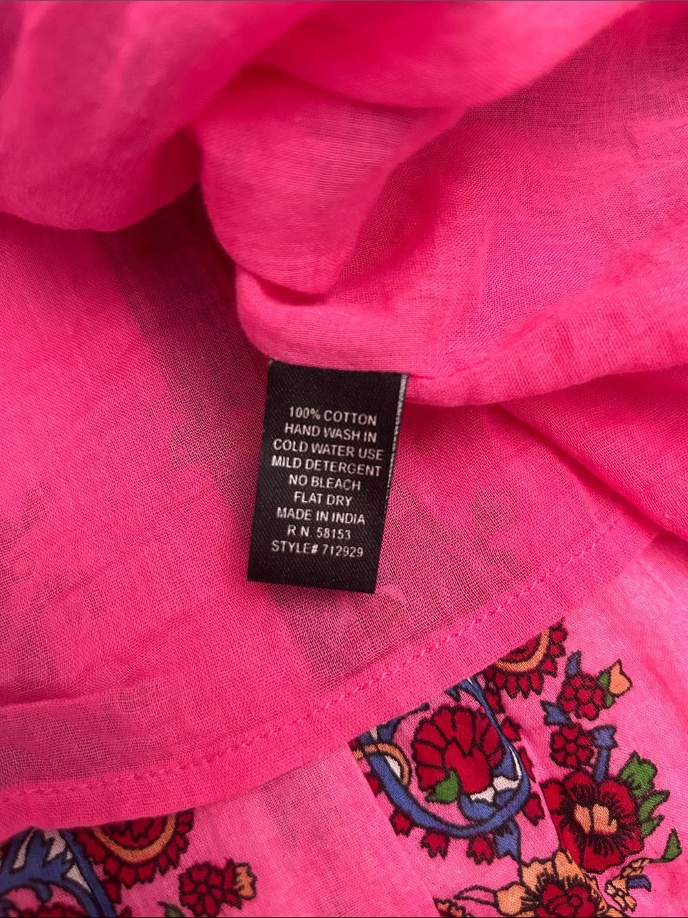 Bohemian Cotton Pink Floral Tiered Maxi Skirt size L ruched waist lined